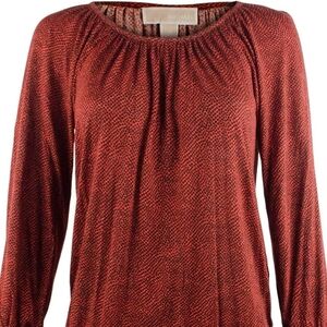 MICHAEL Michael Kors Plus Size 3X Red Animal Print Lightweight Blouse